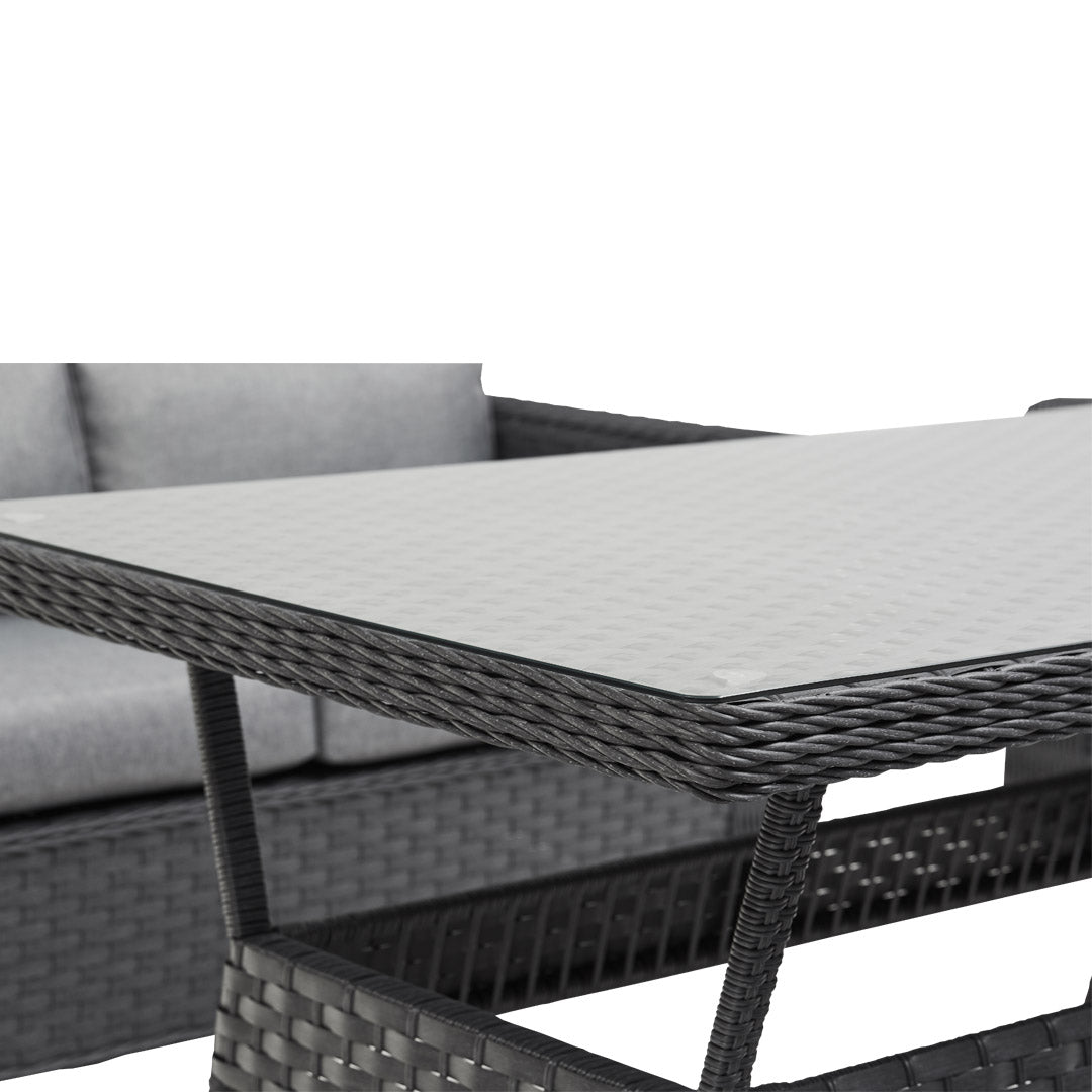 Grey Rattan Sofa Dining Set