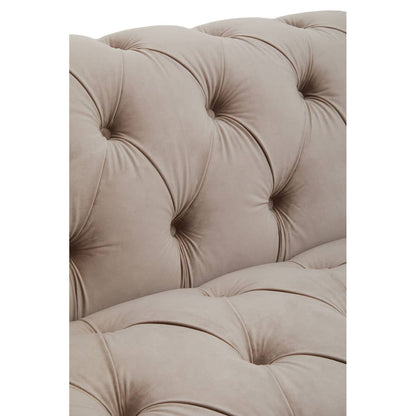 Suri Three Seat Natural Velvet Sofa