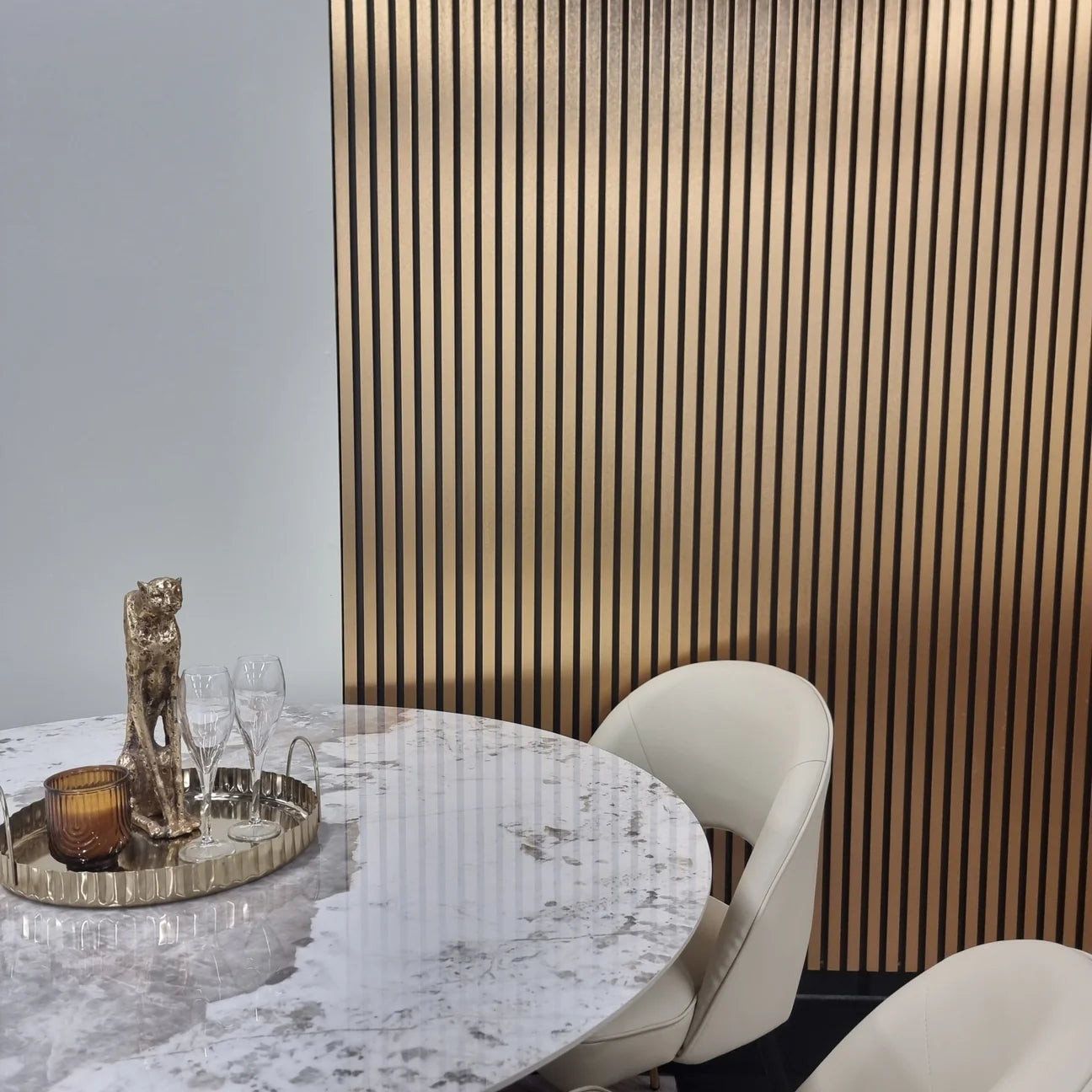 Wood effect Wall Panels Gold/Black