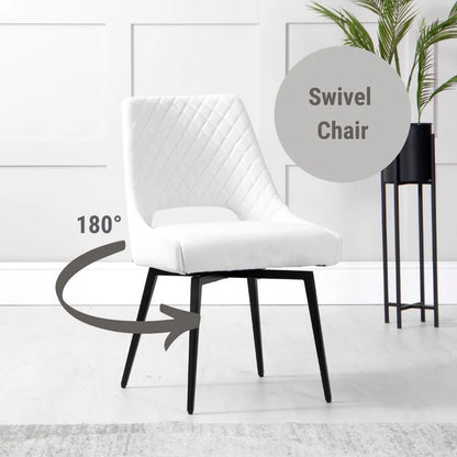 Ava Swivel Dining Chair - Limestone Velvet