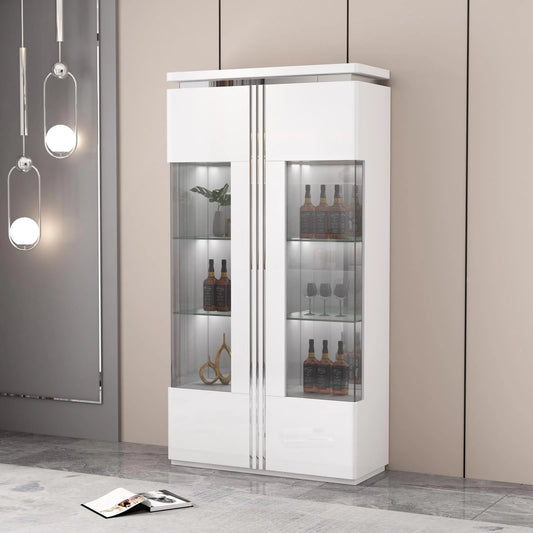 Octavia White High Gloss Display Cabinet