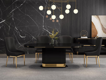 Octavia Black & Gold High Gloss Dining Table 2M