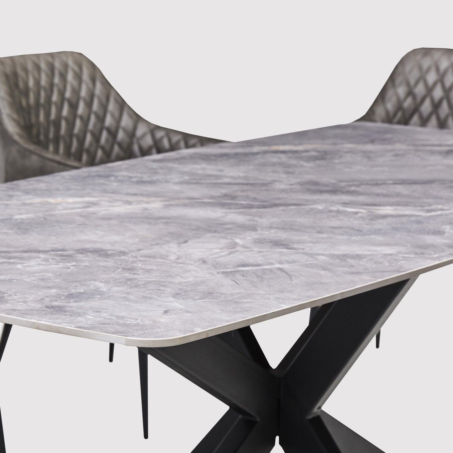 Dante Dining Table in Grey Ceramic