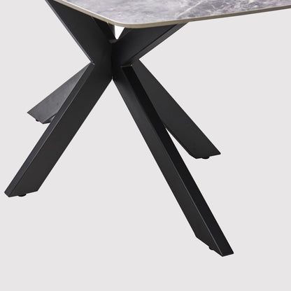 Dante Dining Table in Grey Ceramic