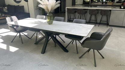 Amari Ceramic White or Grey Extending Table 160-200-240cm