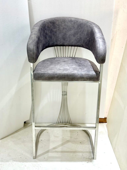 Porado Grey & Silver Barstool