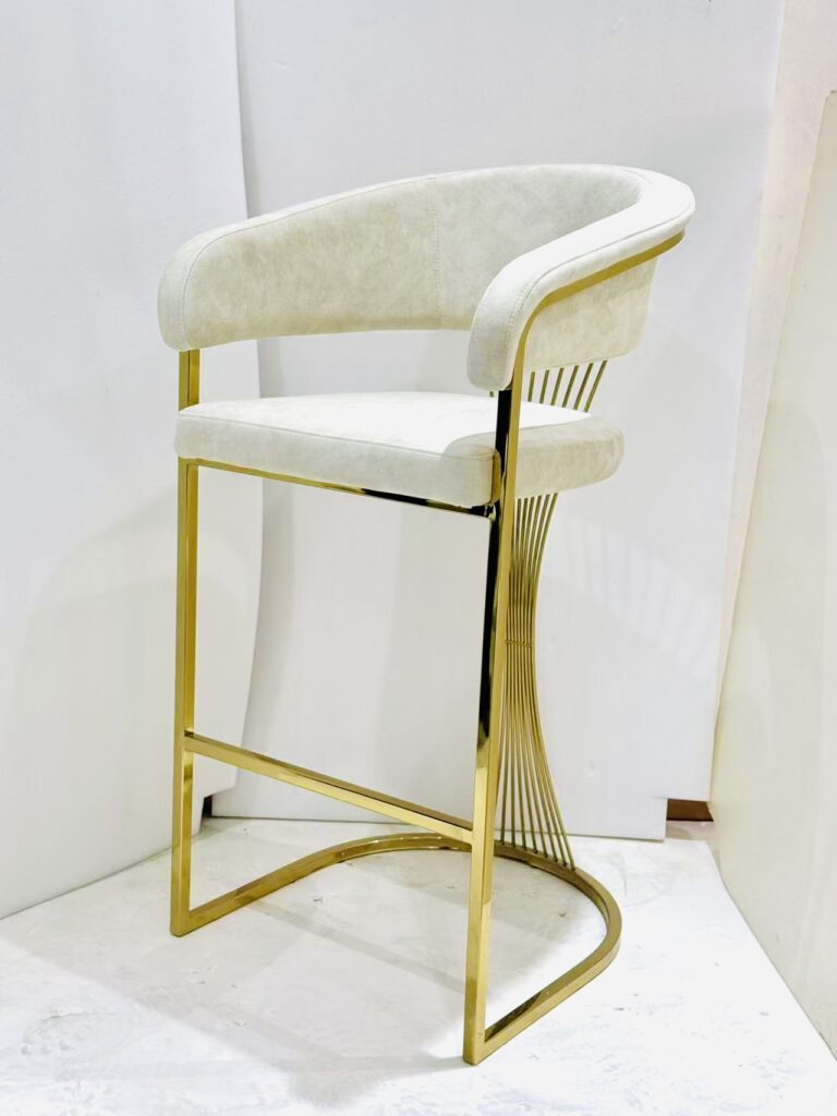 Porado Cream & Gold Barstool