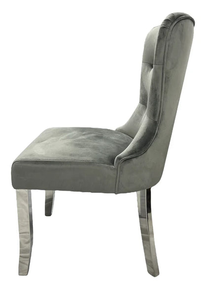 Bentley Dark Grey Velvet Dining Chair