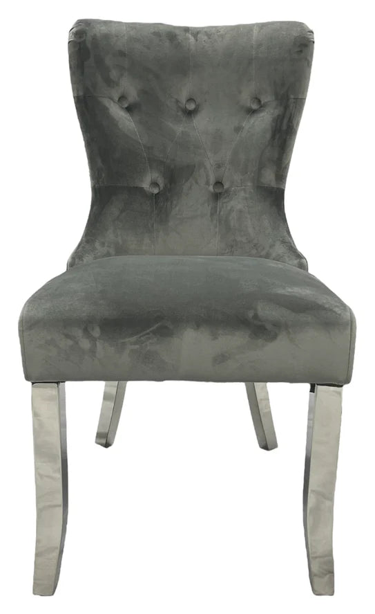 Bentley Dark Grey Velvet Dining Chair