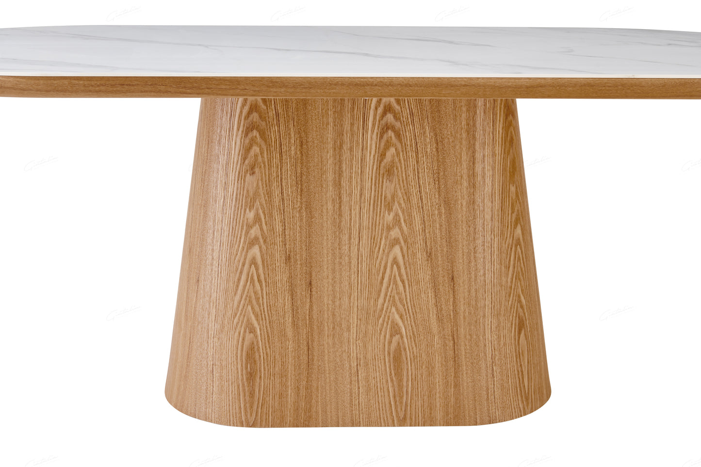 Bianca Beech & White Sintered Stone Oval Dining Table