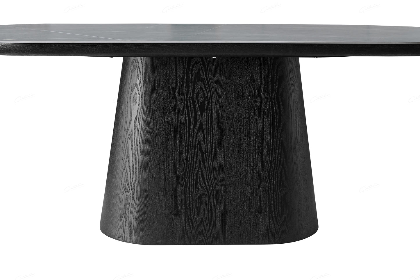 Bianca Black & Grey Sintered Stone Oval Dining Table