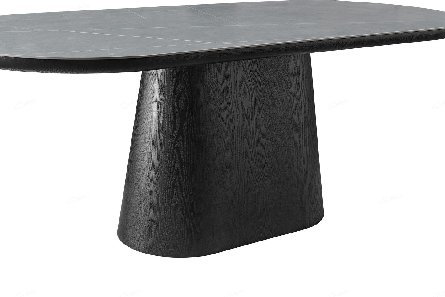 Bianca Black & Grey Sintered Stone Oval Dining Table