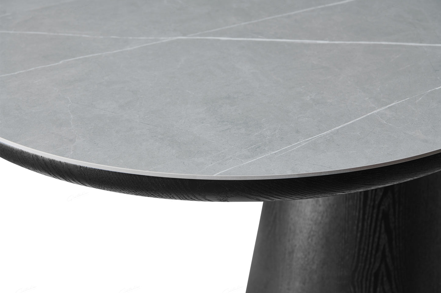 Bianca Black & Grey Sintered Stone Oval Dining Table