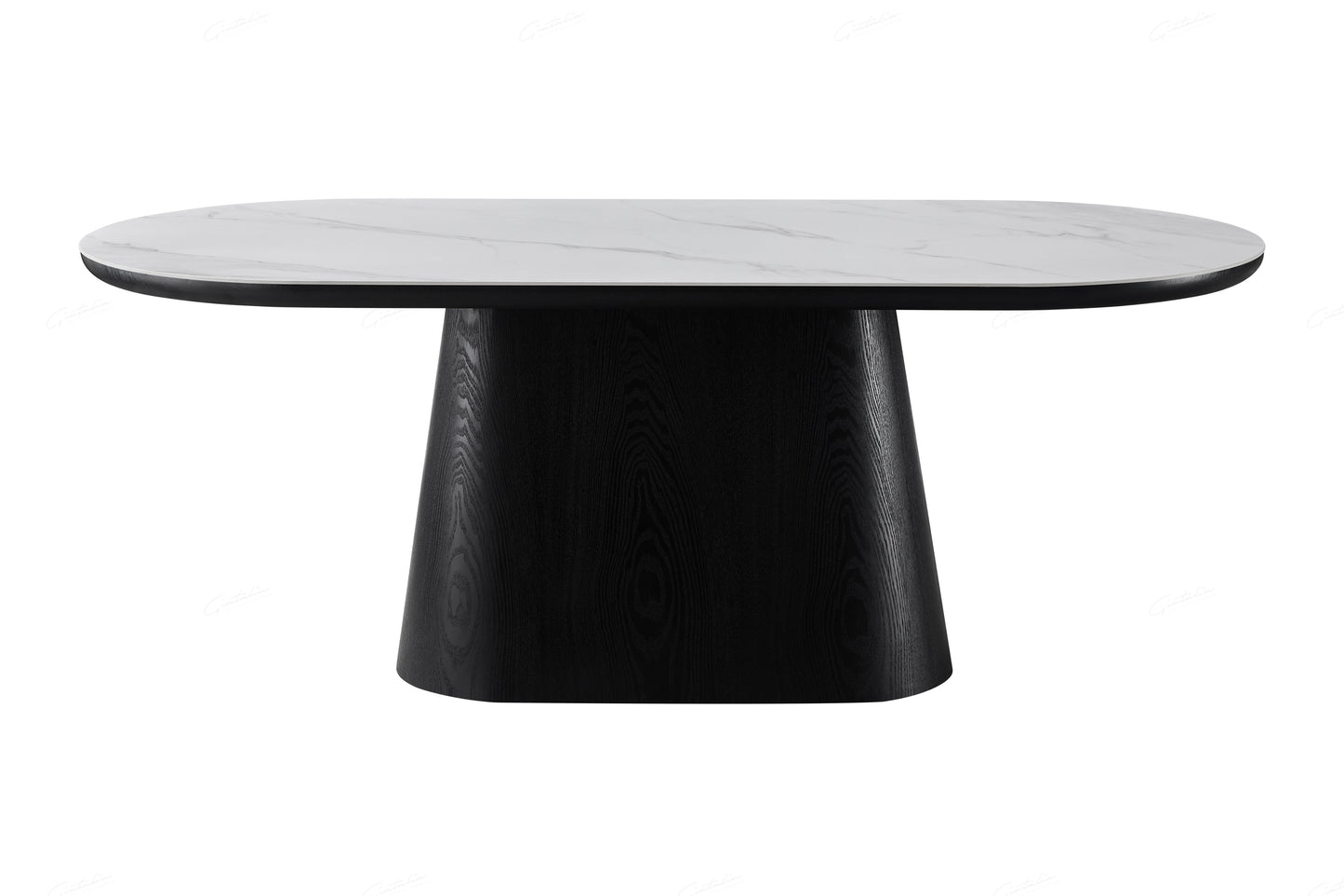 Bianca Black & White Sintered Stone Oval Dining Table