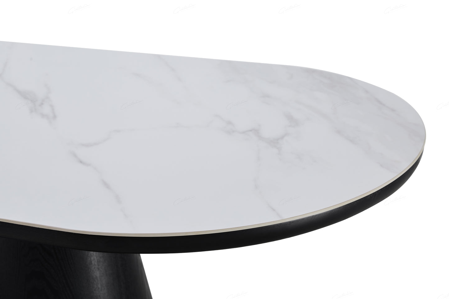 Bianca Black & White Sintered Stone Oval Dining Table