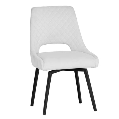 Ava Swivel Dining Chair - Limestone Velvet