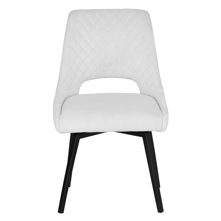 Ava Swivel Dining Chair - Limestone Velvet