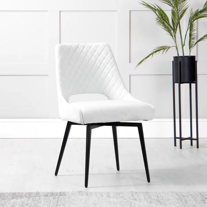 Ava Swivel Dining Chair - Limestone Velvet