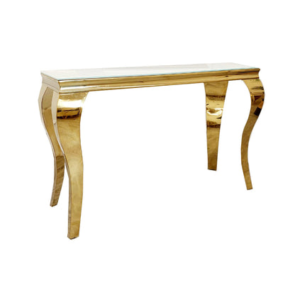Louis Console Table Gold with Marble or Ceramic Top 120cm