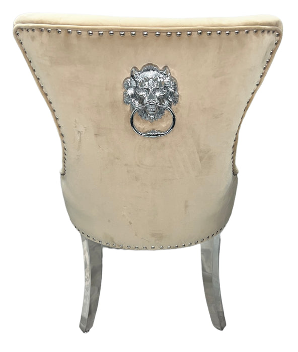 Chelsea Chair (Lion Knocker/Chrome Legs) (3 Colours)