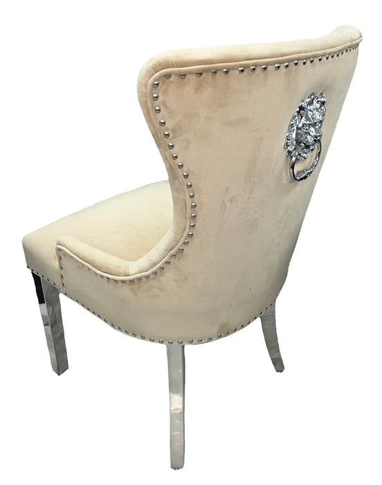 Chelsea Chair (Lion Knocker/Chrome Legs) (3 Colours)