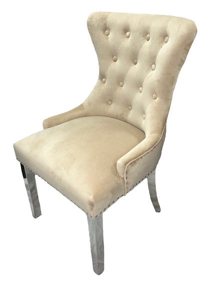 Chelsea Chair (Ring Knocker/Chrome Legs) (3 Colours)