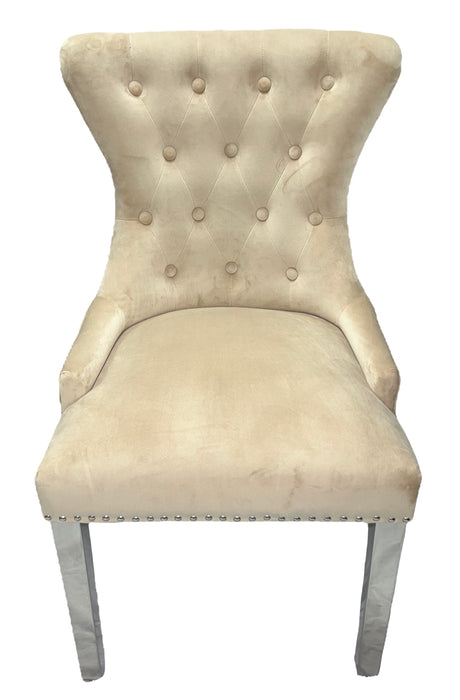 Chelsea Chair (Lion Knocker/Chrome Legs) (3 Colours)