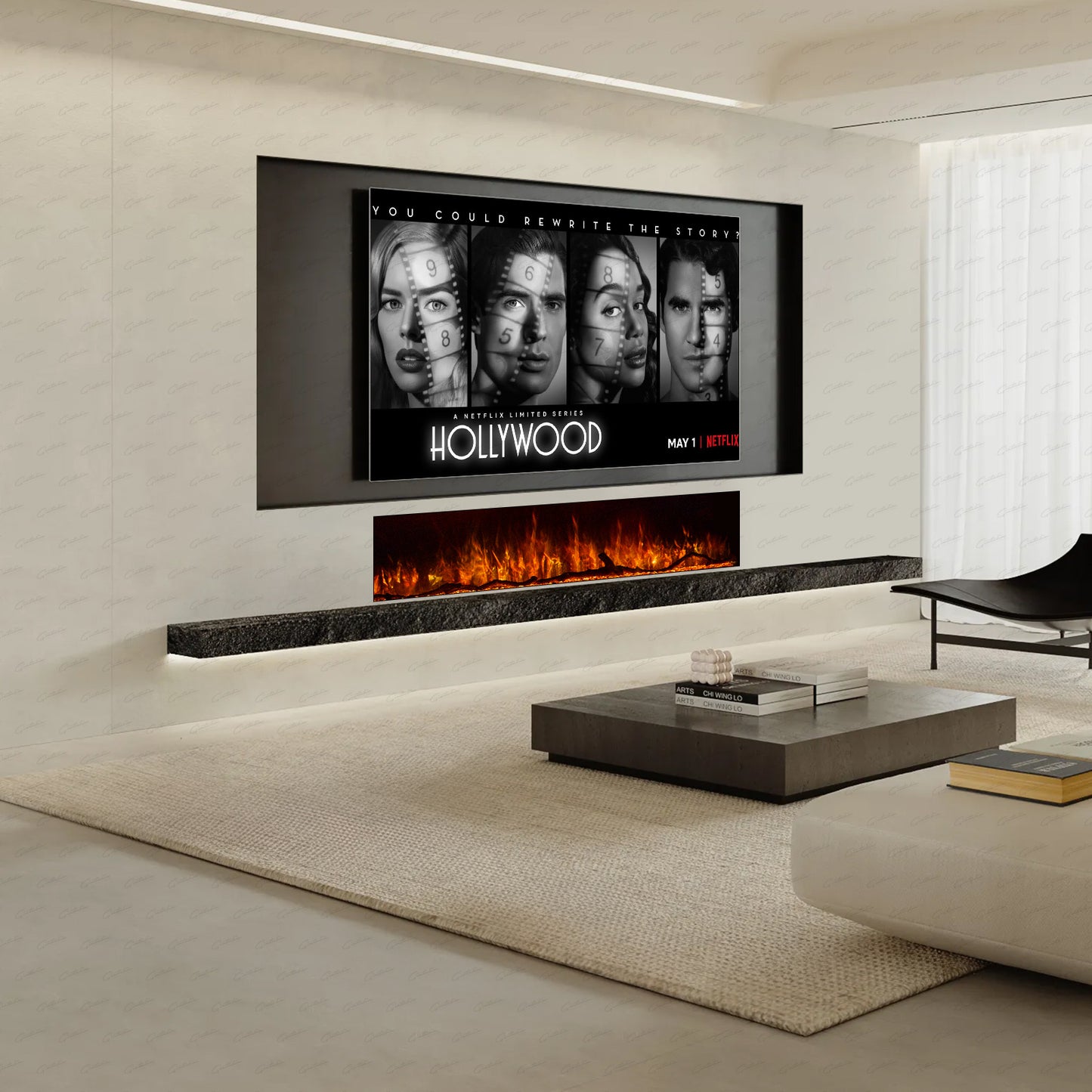 Clarendon Borderless Glass Fire - 71 Inch WIFI Enabled