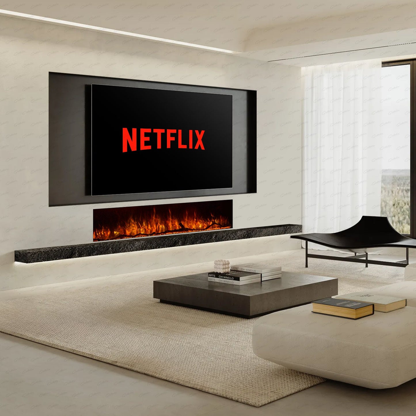 Clarendon Borderless Glass Fire - 60 Inch WIFI Enabled