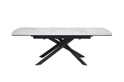 Cosma White & Sunset Cloud Vein Ceramic Extending Dining Table