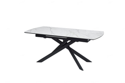 Cosma White & Sunset Cloud Vein Ceramic Extending Dining Table