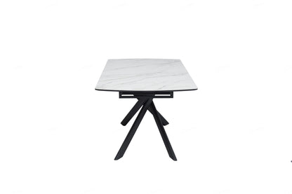 Cosma White & Sunset Cloud Vein Ceramic Extending Dining Table