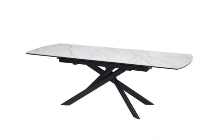 Cosma White & Sunset Cloud Vein Ceramic Extending Dining Table