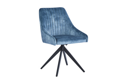 Vizar Velvet Blue - Swivel Black Legs