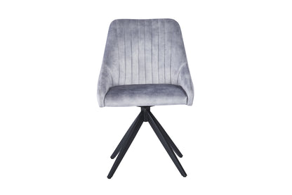 Vizar Velvet Light Grey - Swivel Black Legs