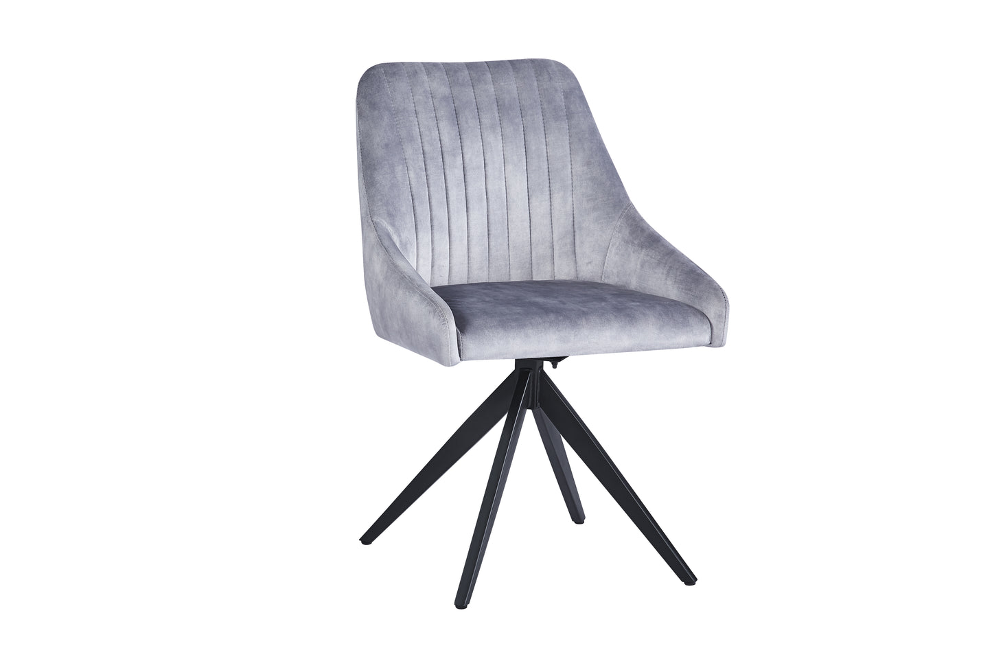 Vizar Velvet Light Grey - Swivel Black Legs