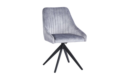 Vizar Velvet Light Grey - Swivel Black Legs