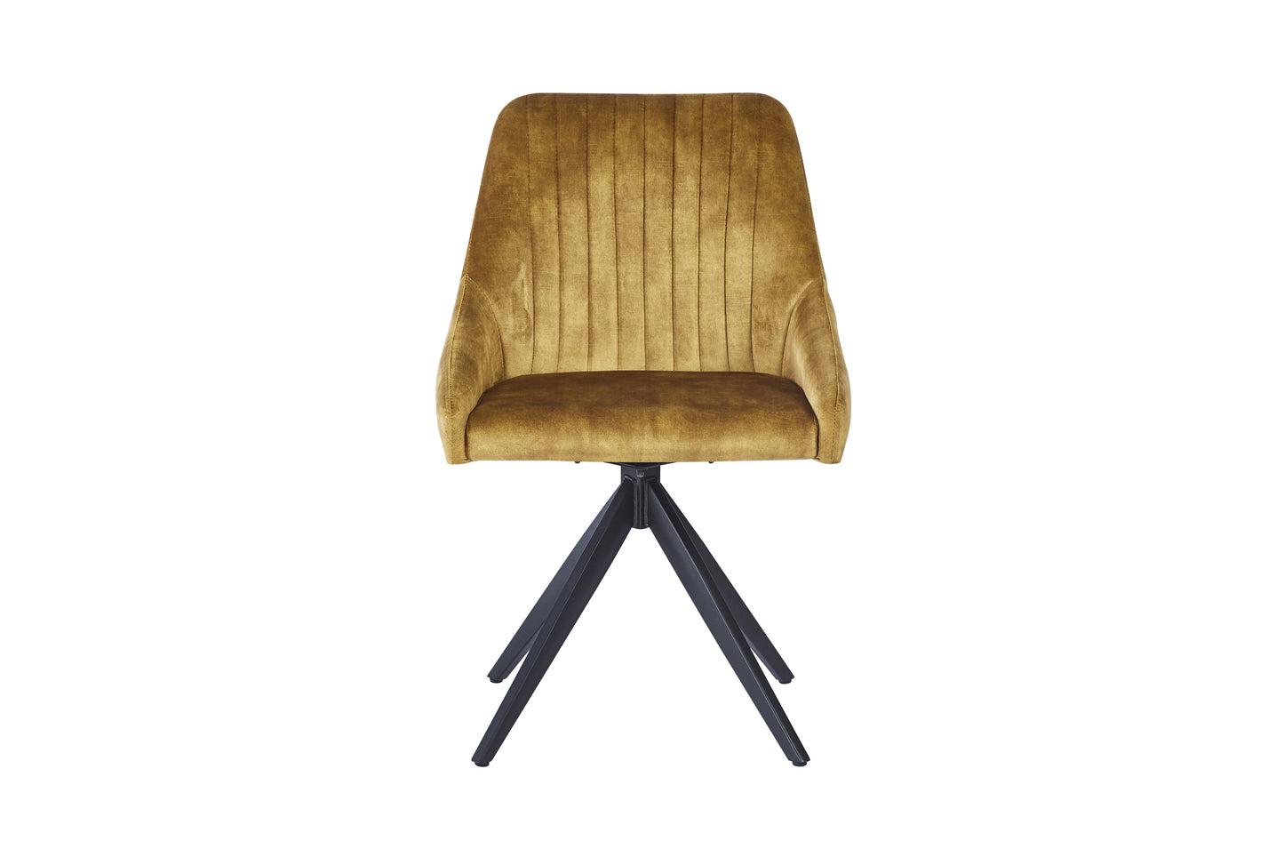 Vizar Velvet Mustard - Swivel Black Legs