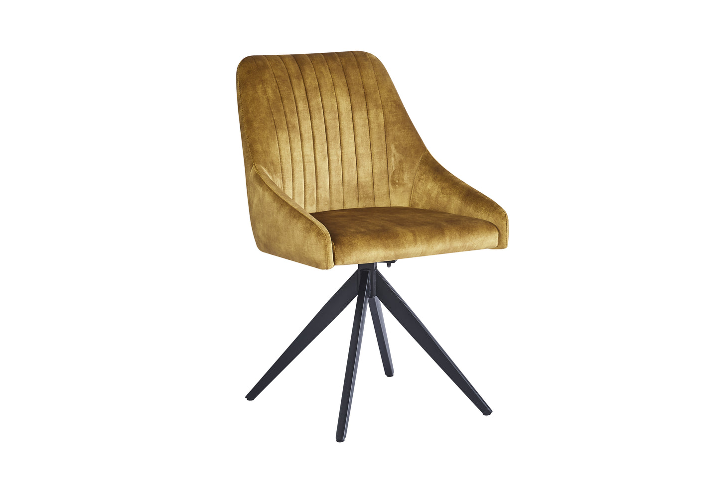 Vizar Velvet Mustard - Swivel Black Legs