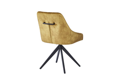 Vizar Velvet Mustard - Swivel Black Legs