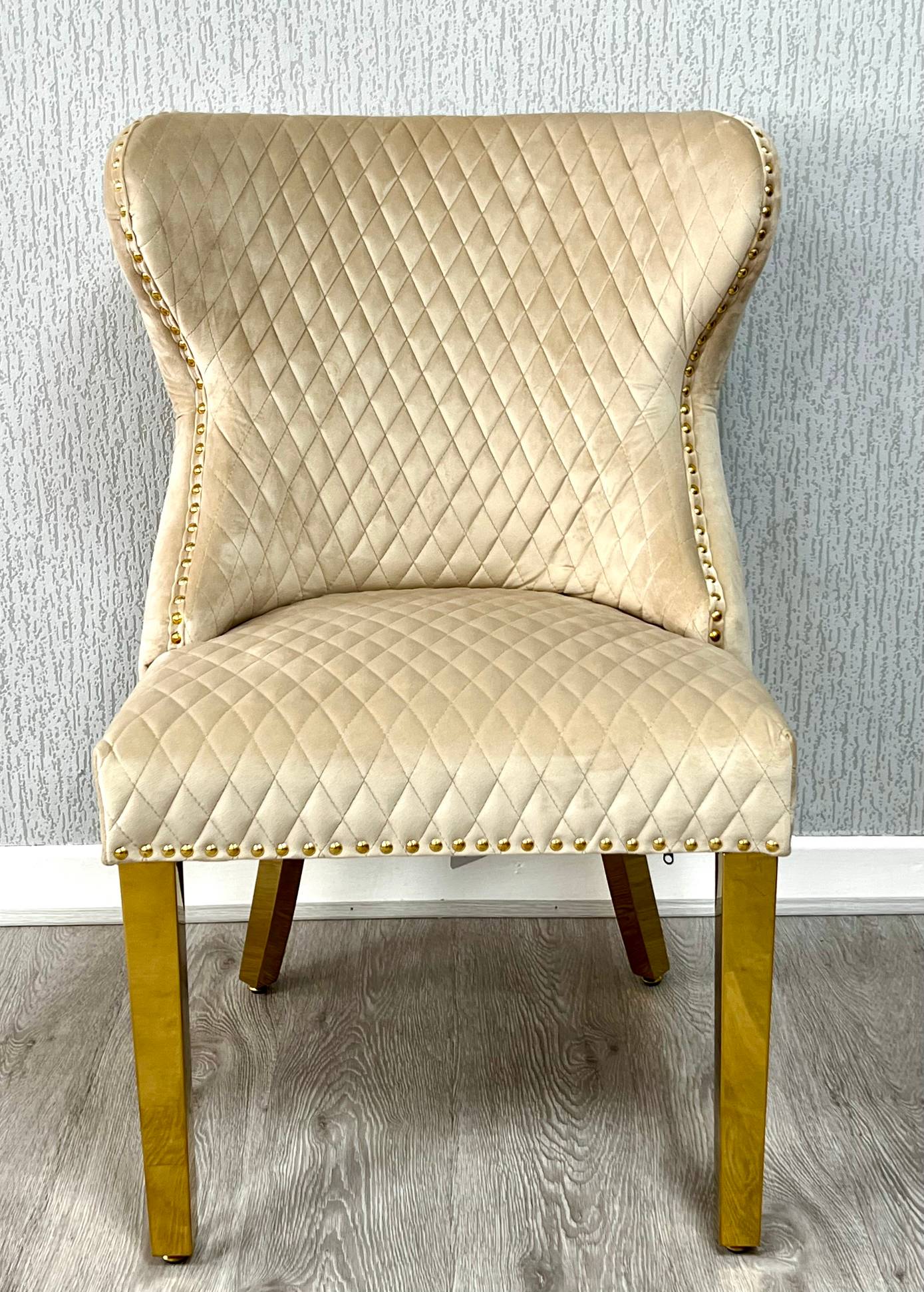 Valentino Mink Lion Knocker Gold Velvet Chair