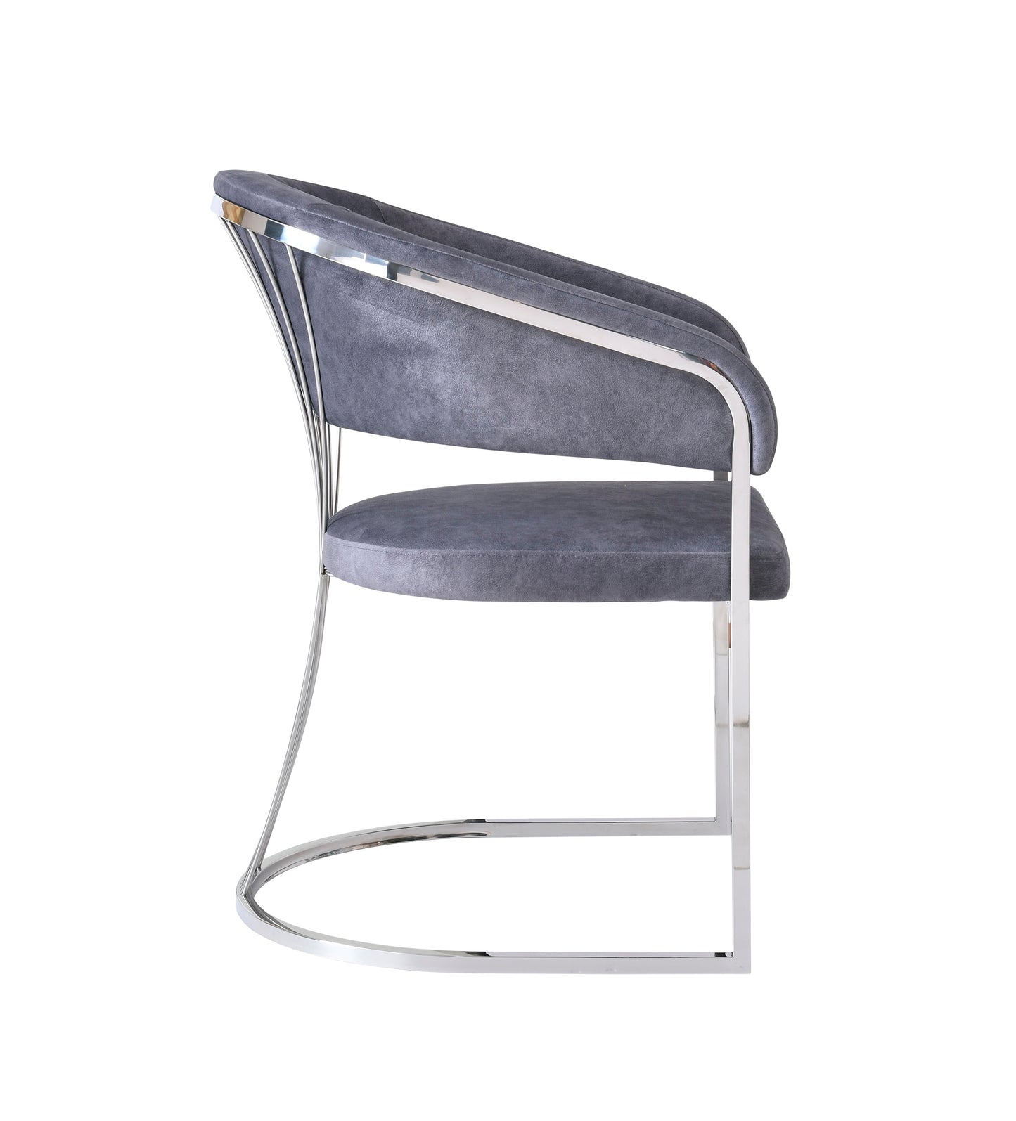 Porado Grey & Chrome Dining Chair