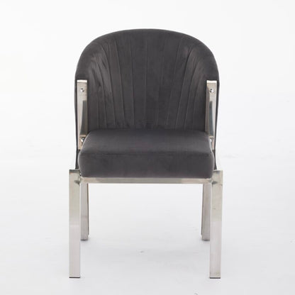 Fabio Grey Silver Dining chair