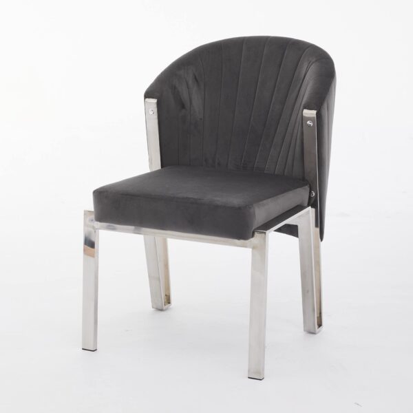 Fabio Grey Silver Dining chair