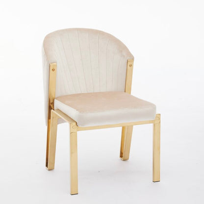 Fabio Cream and Gold Dining Chair