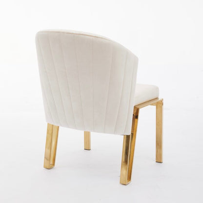 Fabio Cream and Gold Dining Chair