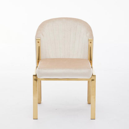 Fabio Cream and Gold Dining Chair