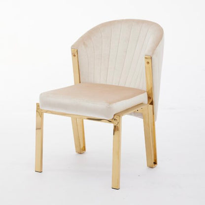 Fabio Cream and Gold Dining Chair