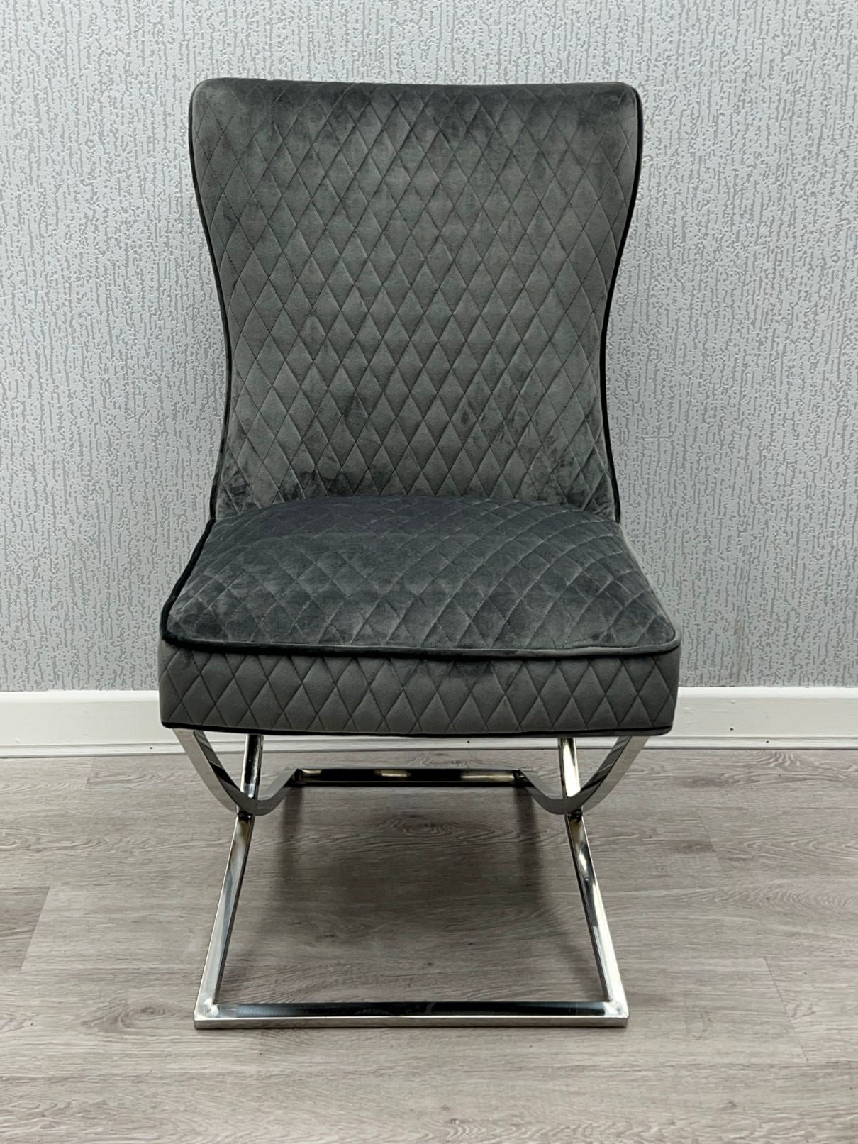 Rome Grey Velvet Dining Chair