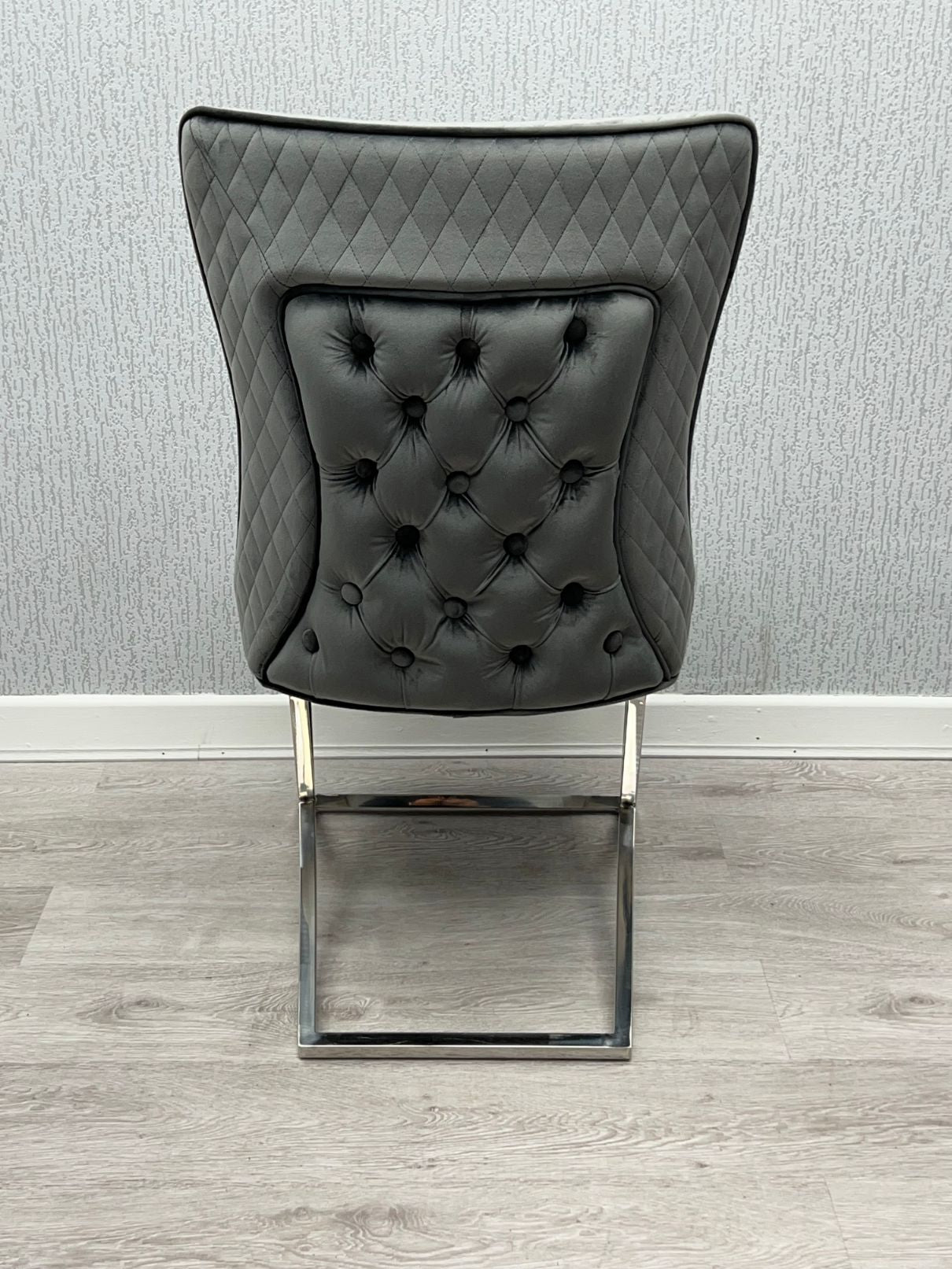 Rome Grey Velvet Dining Chair